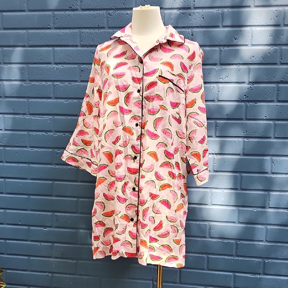 Kate Spade Pink and Green Watermelon Print PaJamas Size M